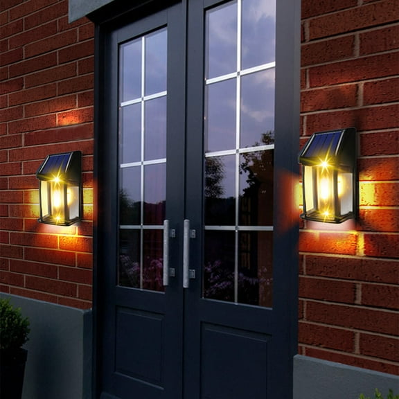 Msgweeeg Wall Lamp Outdoor Solar Lights Solar Wall Light Wall Washing Light Illuminate Outdoor Sunlight Lamp IP65 Modern Decor for Home Garden Porch 2 Pack