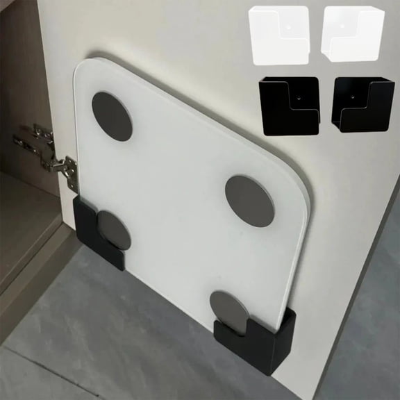 Msgweeeg Wall Mounted Weight Scale Rack No Drill Storage Organizer Home Electronic Scale Bracket Punch Free Space Saving Holder Bathroom Kitchen Bedroom Entryway Durable