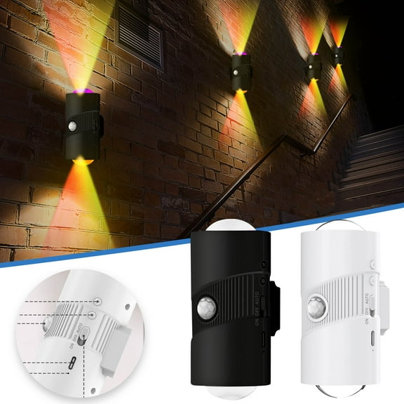 Msgweeeg Wall Sconce Wall Sconces LED Wall Lights Smart RGB Gradient Ambient Light with Motion Sensor Charging Magnetic Wall Lamp