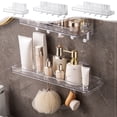 thumbnail image 1 of Msgweeeg Wall Shelves for Bedroom Floating Shelves for Wall Bathroom Shelves Restroom Shelves Wall Mounted Storage Racks No Hole Hanging Wall Bathroom Storage Racks, 1 of 9