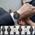 thumbnail image 1 of Msgweeeg Watch for Men Men's Watches Valentine Day Gifts for Her Fashion Men's Quartz Watch Openwork Designs Alloy Case Leather Strap Business Casual Wristwatch, 1 of 7