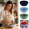 thumbnail image 1 of Msgweeeg Wheat Straw Dinnerware Sets Plastic Bowls 38 Ounce Round Polypropylene Cereal Bowl Top Rack Dishwasher Safe Plastic Serving Bowl with Embossed Floral for Salad Soup Snacks, 1 of 9