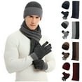thumbnail image 1 of Msgweeeg Winter Hat for Men Winter Beanie Men'sand Women's Same Style Winter Woolen Hat Set Color Blocked Knitted Hat Scarf Glove for Coldand Windy Weather, 1 of 4