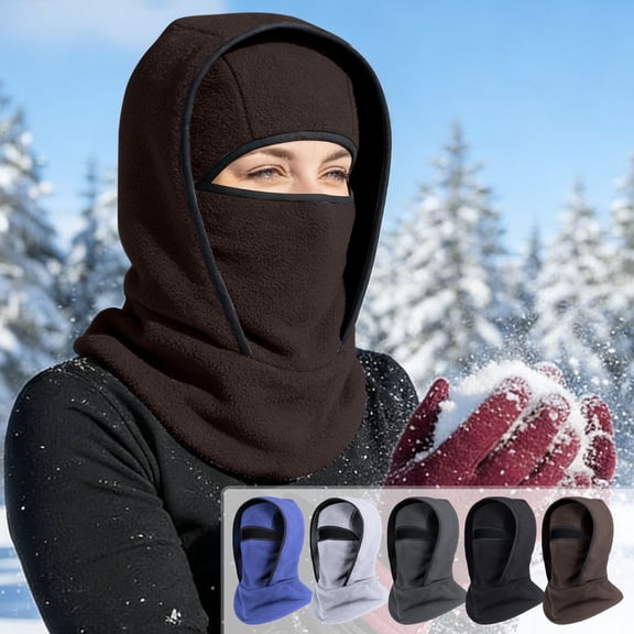Msgweeeg Winter Mask for Men Ski Face Mask Winter Face Mask with Neck Integrated Headband Ski Face Warm Fleece Lining Ski Riding Running Full Cover