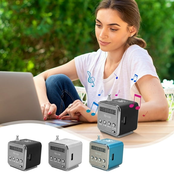 Msgweeeg Wireless Speakers Portable Speakers Portable Wireless Mini Speaker with Screen Can Be Use for-disk and Card Supports and AUX Connections To Mobile Phones Computers Laptops and MP3/MP4