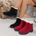 thumbnail image 1 of Msgweeeg Women Boots Women's Boots Women Fashionable and Casual Thick Soled Bow Round Toe Mid Tube Thick Artificial Face Short Boots, 1 of 10