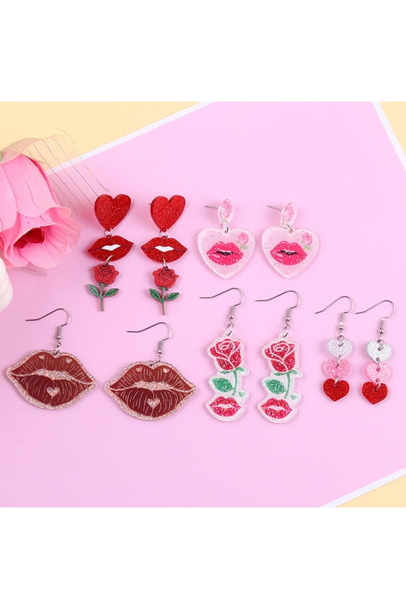 Womens Earrings Trendy Earrings for Women Neon Heart Dangle Earrings - Bright Hollow Heart Statement Earrings for Women Trendy Neon Color Lightweight Acrylic Earrings