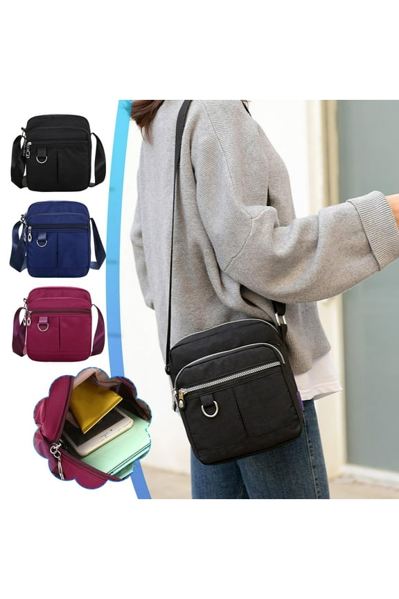 Womens Shoulder Bags Crossbody Bags for Women Travel Crossbody Bag Nylon Cloth Bag Multi Compartment Medium Bag Middle Aged Casual Shoulder Bag