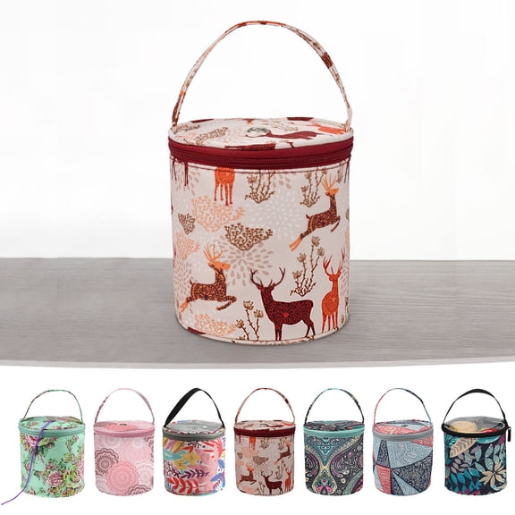 Msgweeeg Wool Bag Storage Organizer Yarn Storage Bag Knitting Bag Portable Yarn Holders Carry Case Storage for Crochet Hook Travel Crochet Hook Organizer