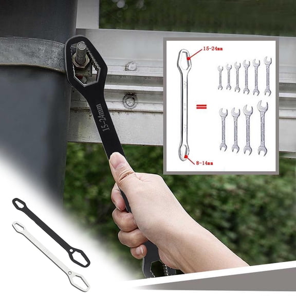 Msgweeeg Wrenches Crescent Wrench Metric Wrench Set 8 24mm Combination Spanners Heavy Duty Hand Tools with Storage Rack for Bolt Nut Repair Workshop Use