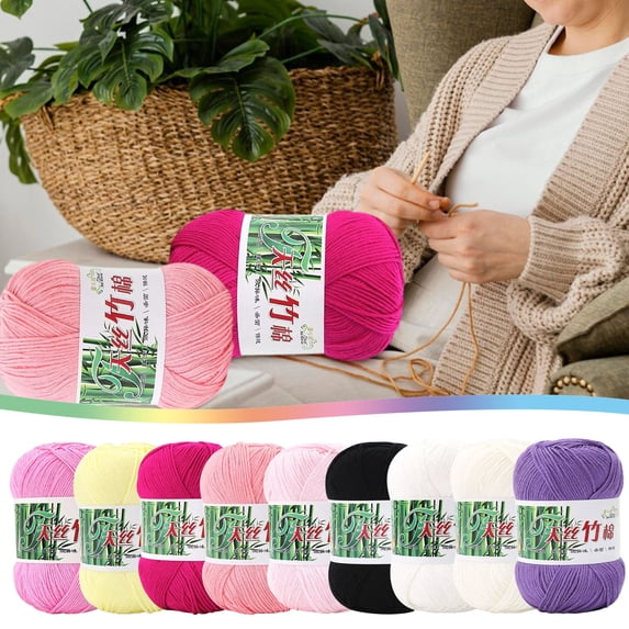 Msgweeeg Yarn for Crocheting Soft Yarn Colorful Hand Knitting 50g Knitting Crochet Milk Soft Baby Cotton Wool Yarn for Blanketsand Clothing