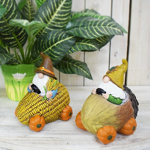 Msgweeeg office Desk Decor office Decor for Women Gnome Statue with Pumpkin Wheel Garden Figurine Happy Fall Porch Yard Outdoor Cute Decoration Fall Holiday Decor