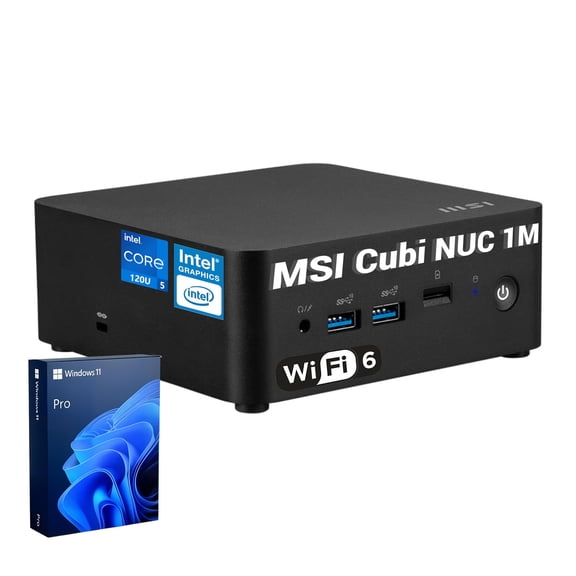 Msi Cubi NUC 1M Business Mini Desktop, Intel Core 5 120U, 16GB DDR5, 256GB SSD, Windows 11 Pro