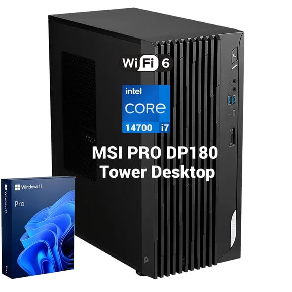Msi PRO DP180 Business Tower Desktop, Intel Core i7-14700, 16GB DDR5, 512GB SSD, Windows 11 Pro
