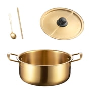 Msioytog Korean Style Noodles Cooking Pot With Cover and Eating Utensils Portable Stainless Steel Soup Pot