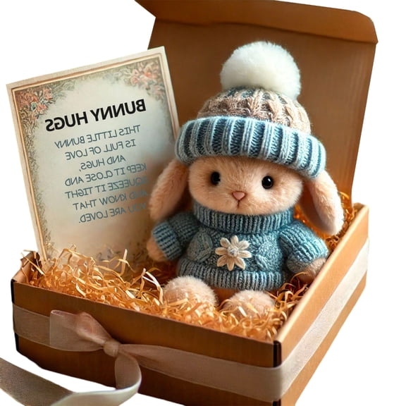 Msioytog Lovely Plush Rabbit Easters Gift Box Handmade Emotionals Support For Family Gatherings And Celebration