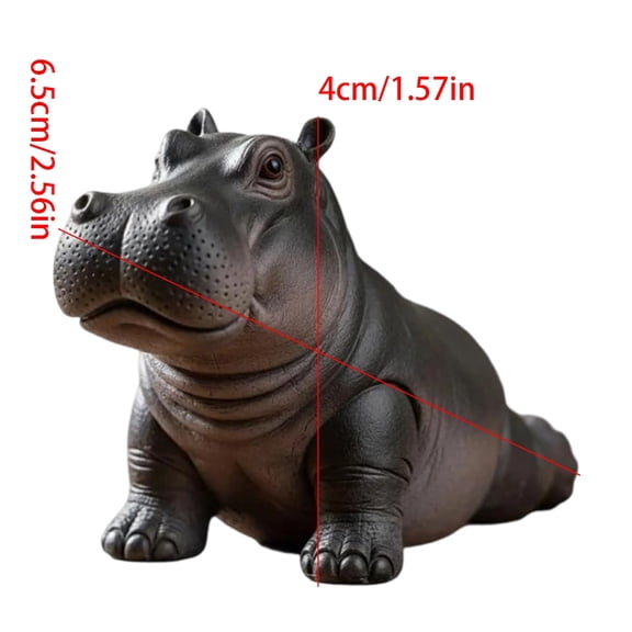 Msioytog Meditating Clumsy Hippo Figurine Plastic Art Piece Sculpture Meditations Gift