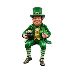 Msioytog Small Leprechaun Figurine Patricks Themed Resin Shelf Sitters Home Accent Decors