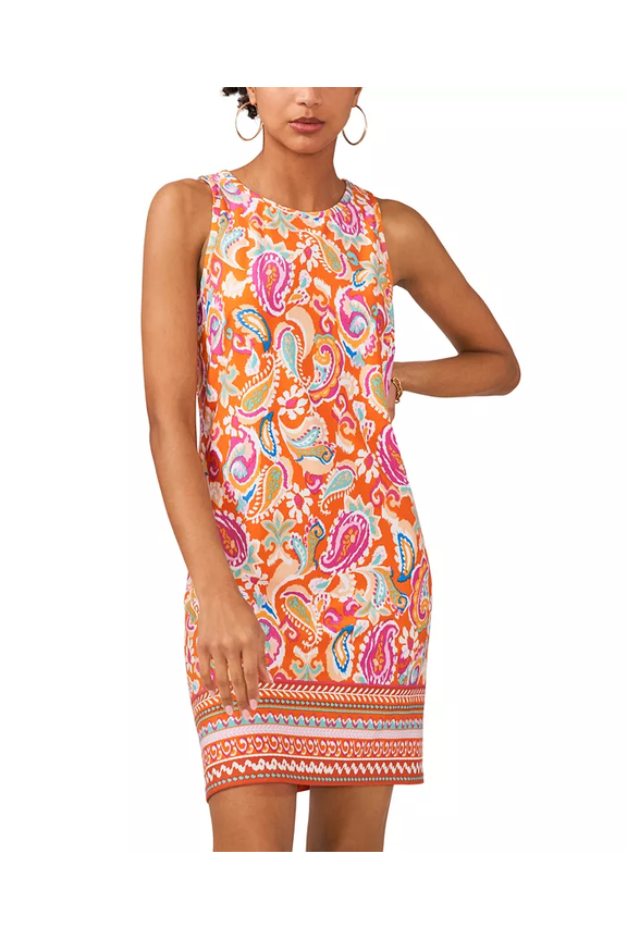 DRAGON FIRE Women's Paisley Keyhole Sleeveless Shift Dress, US Large