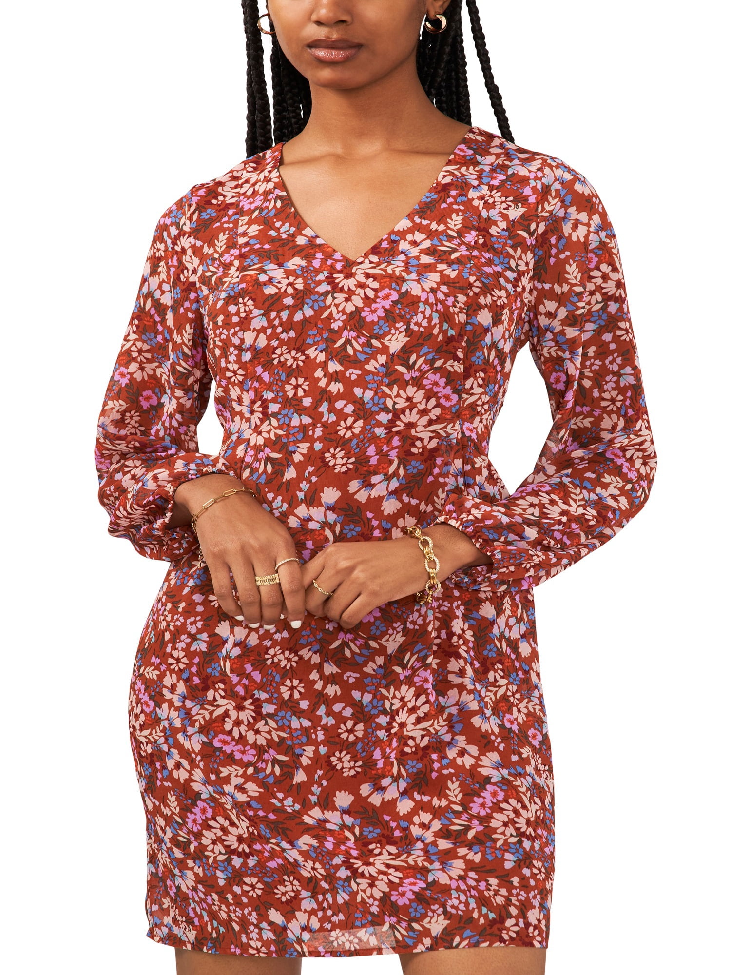 WEKILI Women's Long Sleeve V-Neck Dress With Knot Twist Tie – Rayon/Spandex, Above Knee, Casual & Bohemian Style