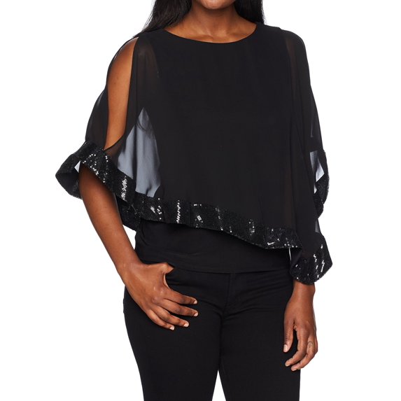 Msk Scoop Neck Slit Shoulder Blouse,Womens