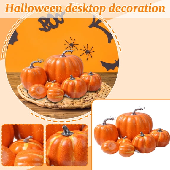 Mskk Assorted Artificial Mini Pumpkin Set Halloween Decoration, Classic Style and Many Other Decorative Pumpkin for Halloween Home & Garden Table Decor