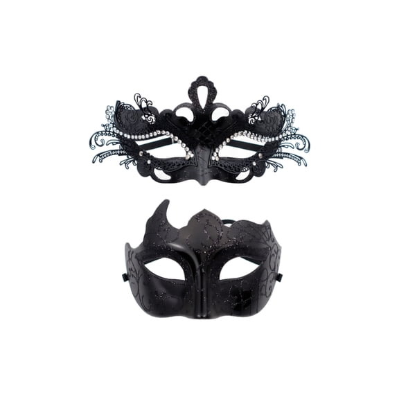 Mskk Couples Masquerade Mask Set for Men & Women, Venetian Half‑Face Mask Halloween Mardi Gras Carnival Costume Ball Cosplay Party Accessory for Night Event