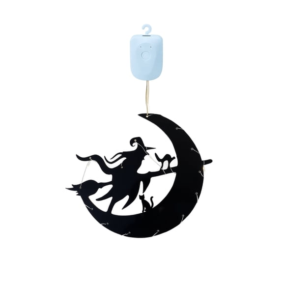 Mskk Halloween Silhouette LED Window Hanging Lights Decoration, Cutout Pendant Lamp with Hook Halloween Characters Hanging Decor Indoor Window Door Wall Holiday Decor Lights