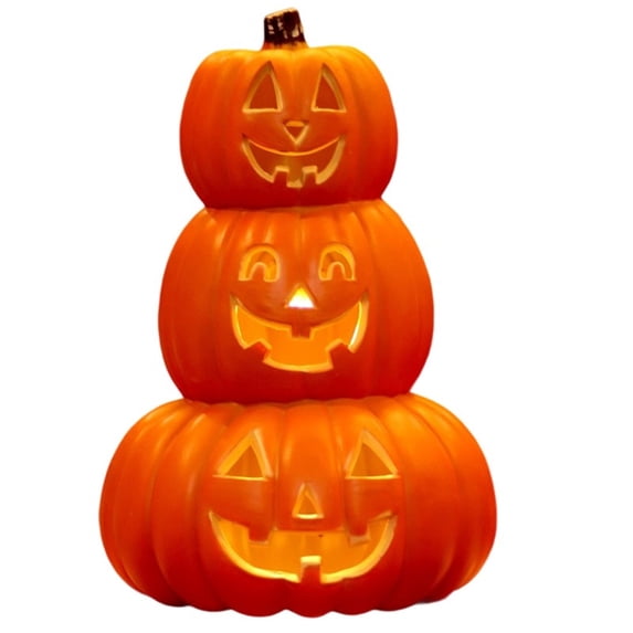 Mskk Pumpkin Lights Halloween Decoration, Orange LED Glowing Pumpkins, Halloween Decorative Ornaments for Indoor Mantel, Tabletop, and Home Party