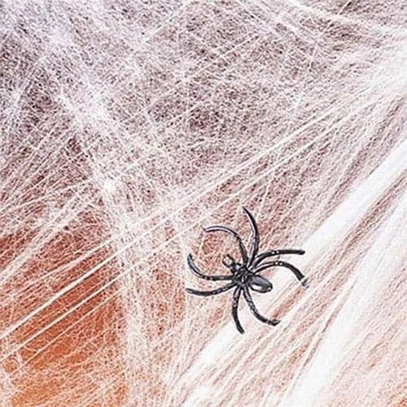 Mskk Simulation Spider Web Halloween Decorations, Gauzy Cobweb for Indoor & Outdoor Atmospheric Props for Haunted House, Party and Home Decor