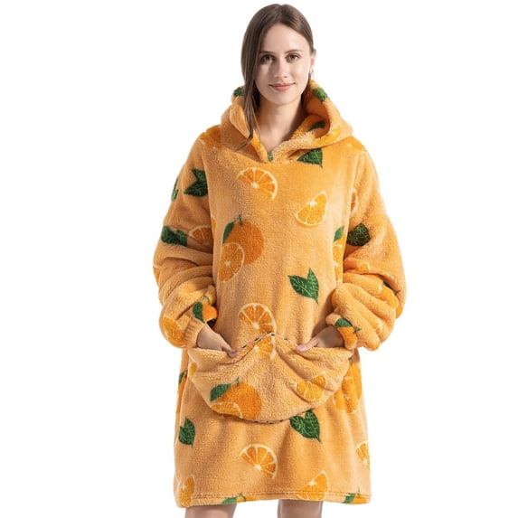 Msrlassn Hoodie Blanket for Women Adults Wearable Hooded Sweatshirt Pullover, Wearable Blanket Hoodie Super Soft Warm Cosy Sweatshirt with Big Pocket