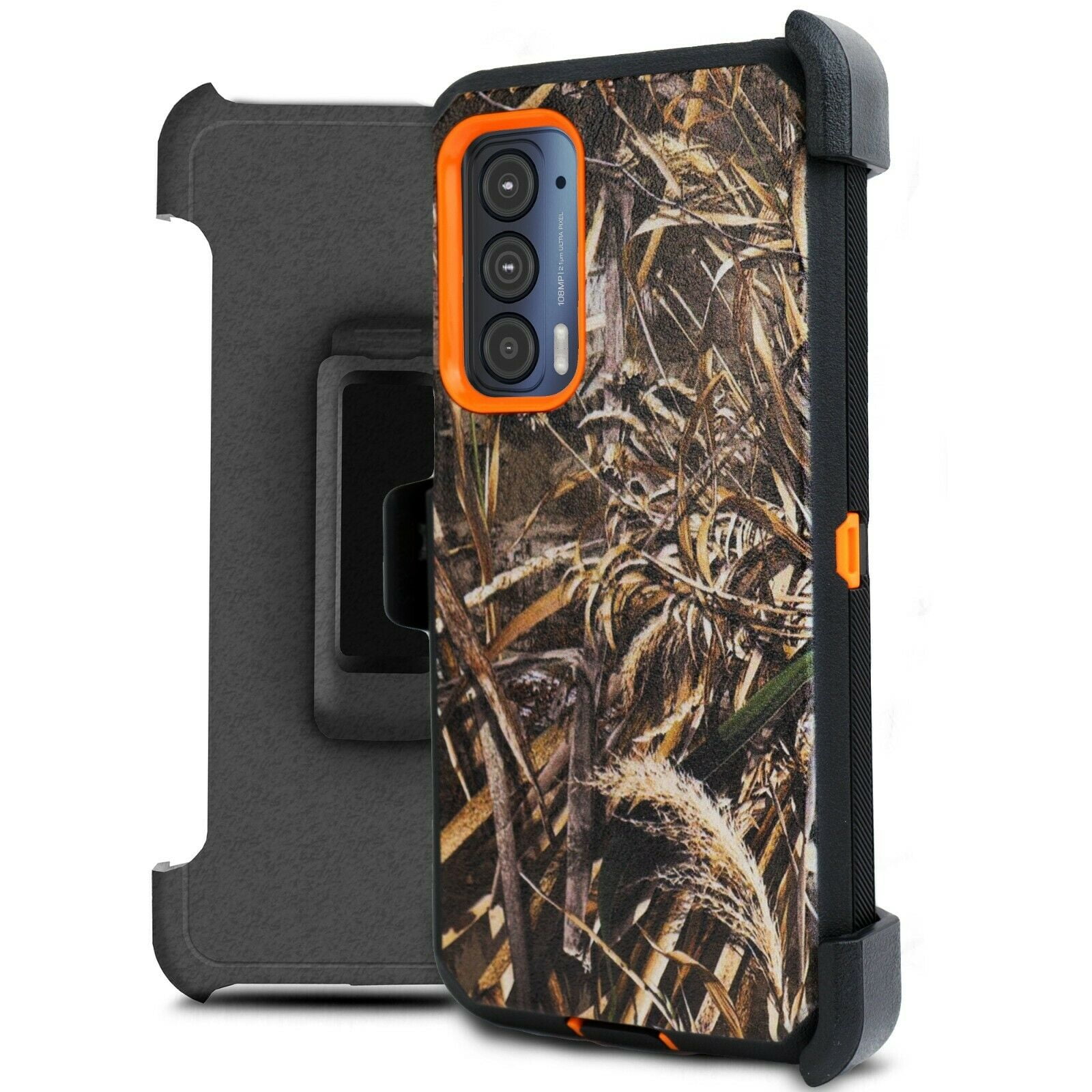 Mstechcorp Rugged Flip Holster Cell Phone Case for Motorola Edge 2021, Camo Mstechcorp Rugged Flip Holster Cell Phone Case for Motorola Edge 2021, Camo