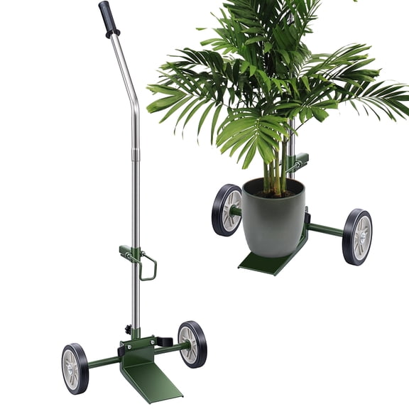 MSTGE Rolling Plant Caddy with Wheels, Plant Dolly with Adjustable Forks and Grips, Suction Cups, Potted Plant Mover,Indoor & Outdoor Plant Trolley Cart with Strap for Planter Flower Pots