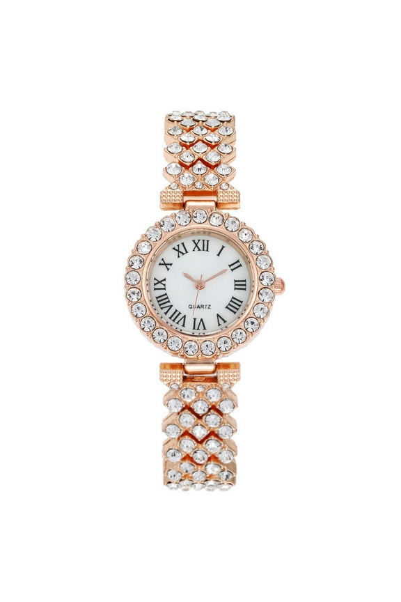 Silver Gold Watches Roman Numerals Rose Gold Quartz Watches Bracelets Wrist Watches for Women in Gift Box