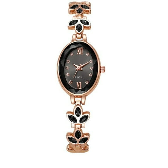 Mstyle Women's Watch Luxury Oval Petal Casual Crystal Diamond Bangle Green Red Bracelet Watches with Gift Box