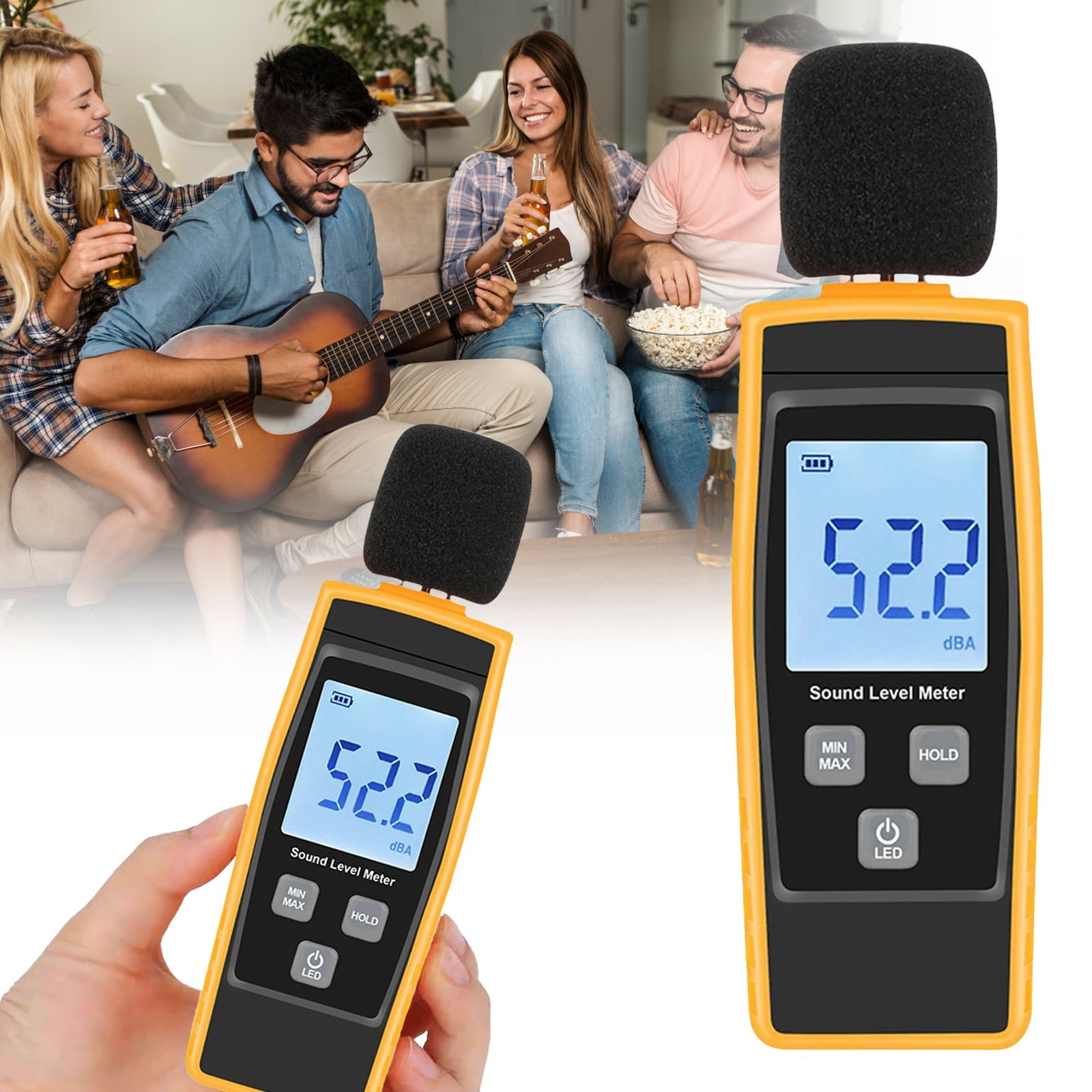 Msuo Digital Sound Level Meter Noise Measurement Device Lcd Digital ...