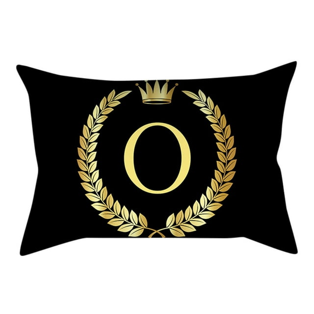 Msuo Throw Pillow Covers Pillow Cover Black And Gold Letter Pillowcase