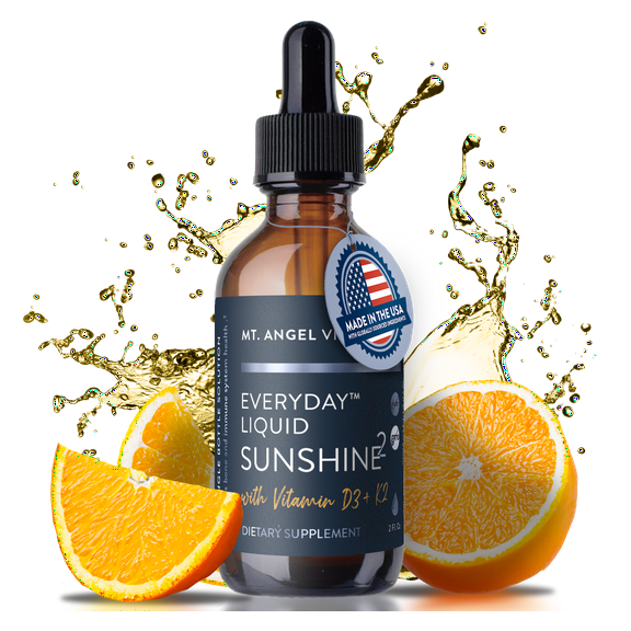 Mt. Angel Vitamins - Liquid Sunshine - Vitamin D3 + K2 - 2 fl oz