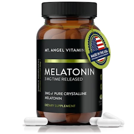 Mt Angel Vitamins Timed Release Melatonin - 3 mg - 60 Vegetarian Capsules