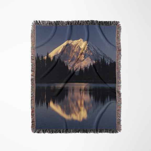 Mt Baker Snoqualmie, Mount Rainier, Summit Lake - Us48 Jwi1407 - Jamie And Judy Wild, Woven Blanket
