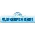 thumbnail image 1 of Mt. Brighton Ski Resort Street Sign | Indoor/Outdoor | Skiing Skier Snowboarder Décor for Ski Lodge Cabin Mountian House | SignMission personalized gift, 1 of 5