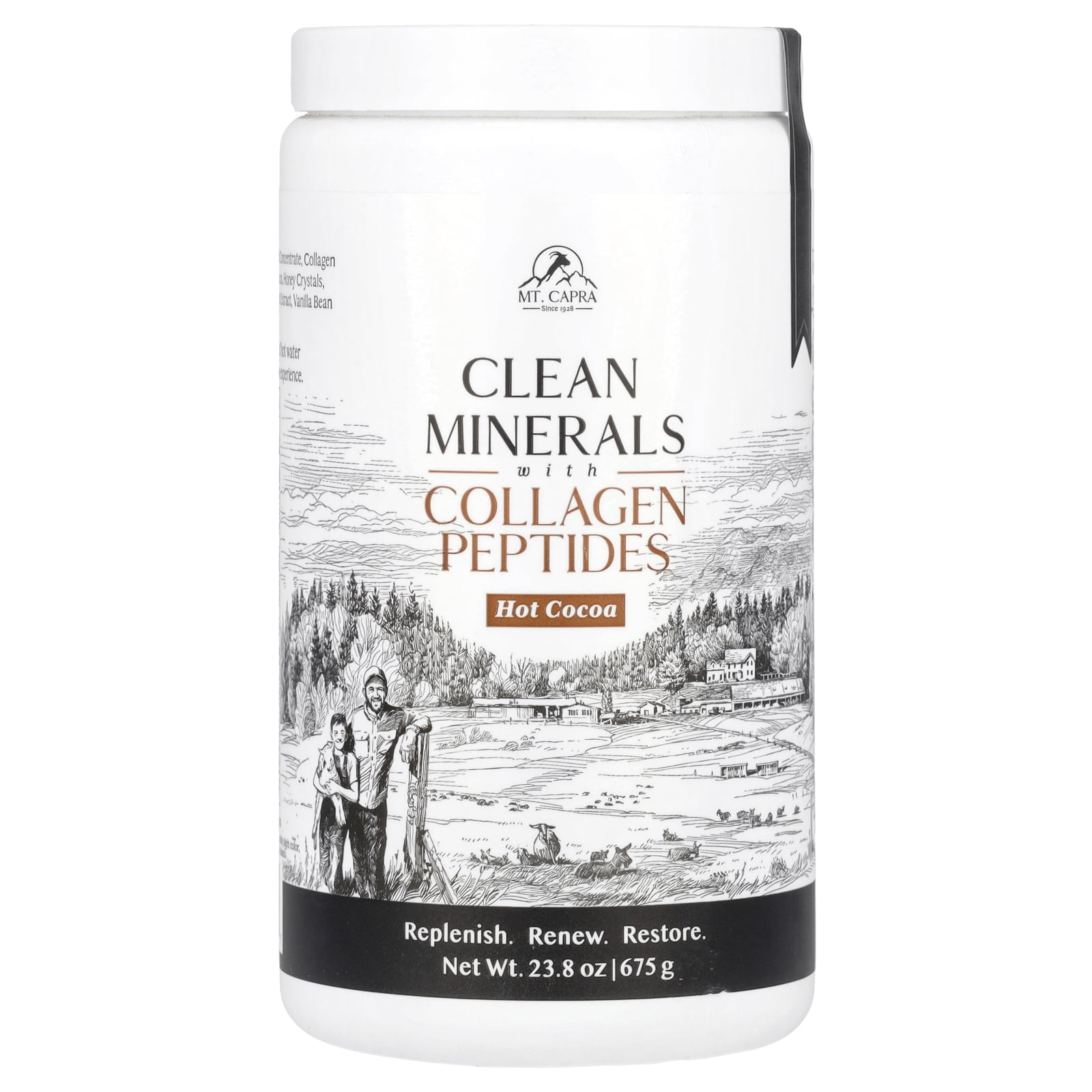 Mt. Capra Clean Minerals with Collagen Peptides, Hot Cocoa, 23.8 oz (675 g)