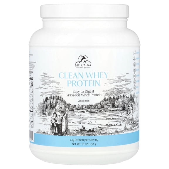 Mt. Capra Clean Whey Protein, Vanilla Bean, 16 oz (453 g)