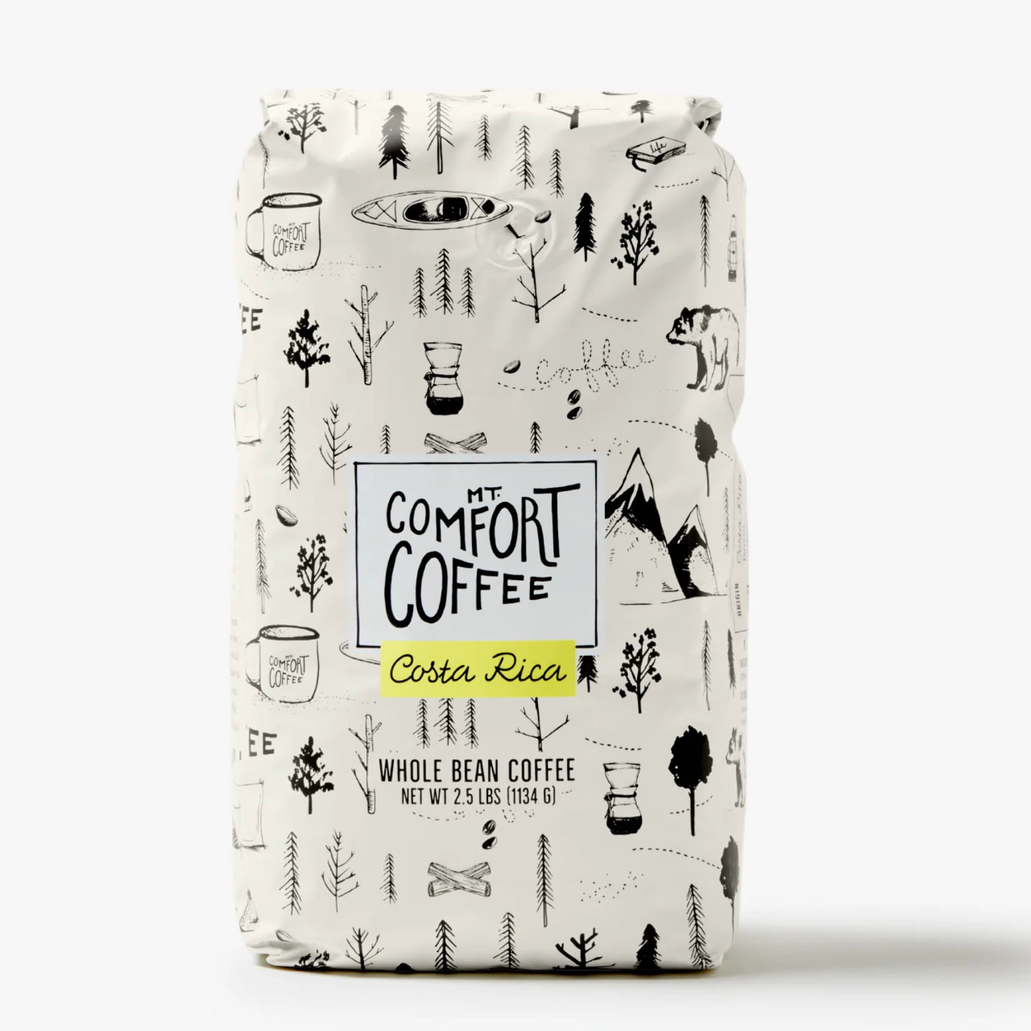 Mt. Comfort Coffee Premium Costa Rica Medium Roast, Whole Bean Coffee