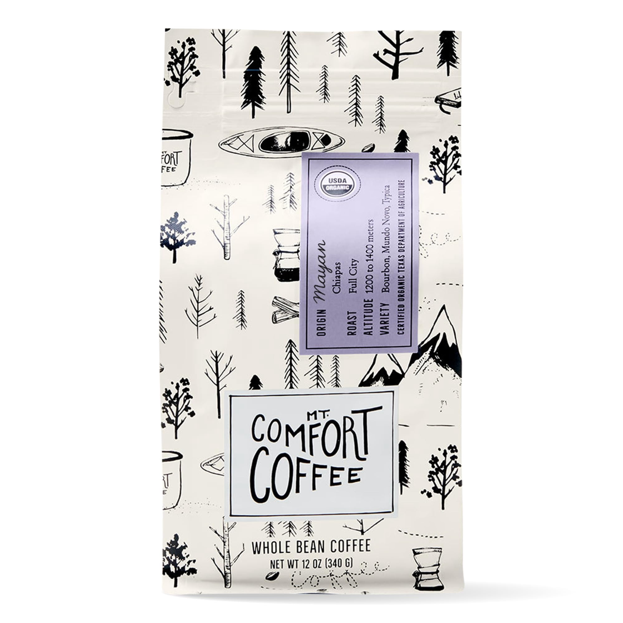 Mt. Comfort Coffee Organic Mayan Full COC1City Roast, 12 Ounce - Flavor ...