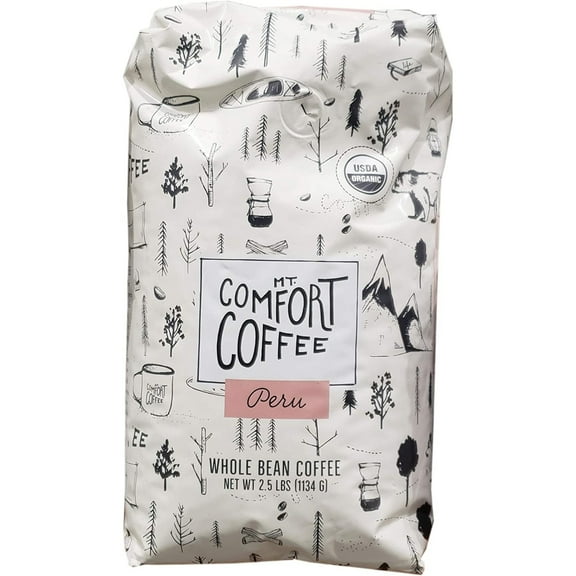 Mt. Comfort Coffee Organic Peru Medium Roast, 2.5 lb Bag