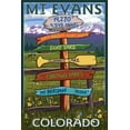 thumbnail image 1 of Mt. Evans, Colorado, Sign Destinations and Elevation (12x18 Wall Art Poster, Room Decor), 1 of 3