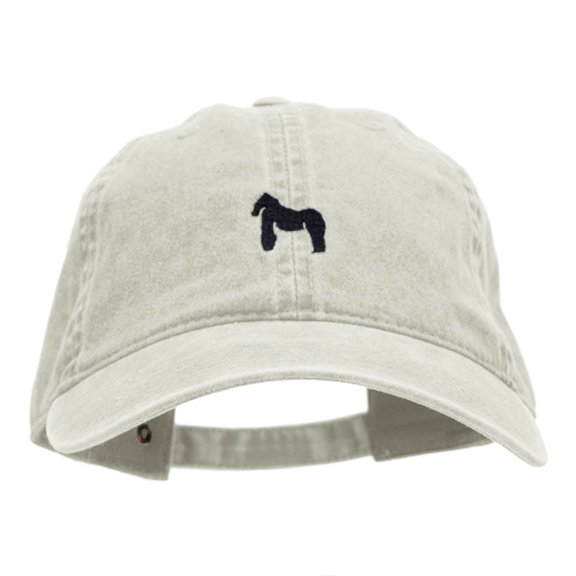Mt Fuji Embroidered Washed Cotton Brass Buckle Cap - Stone OSFM