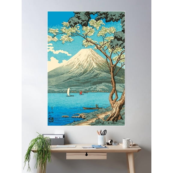 Mt. Fuji From Lake Yamanaka - Takahashi Hiroaki - Japanese Art Poster Wall Art, Modern Wall Decor For Living Room Bedroom, 8x12 UNFRAMED