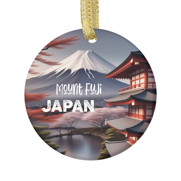Mt Fuji Japan - Japanese Mountain Travel Souvenir Landmark Vacation Keepsake Ceramic Christmas Ornament Xmas Holiday Tree Gift